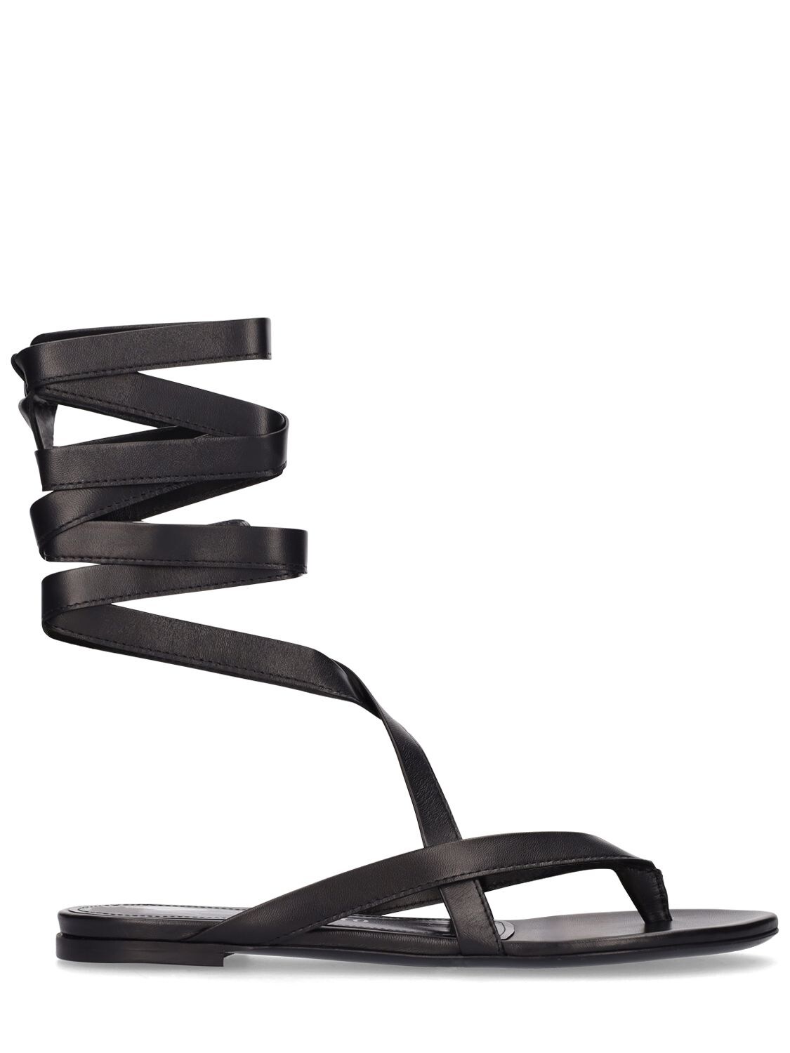 ATTICO 10MM BETH LEATHER LACE-UP SANDALS