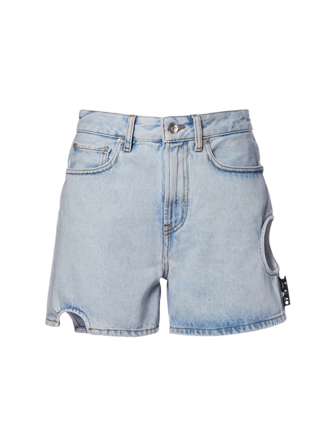 OFF-WHITE METEOR STRAIGHT COTTON DENIM SHORTS