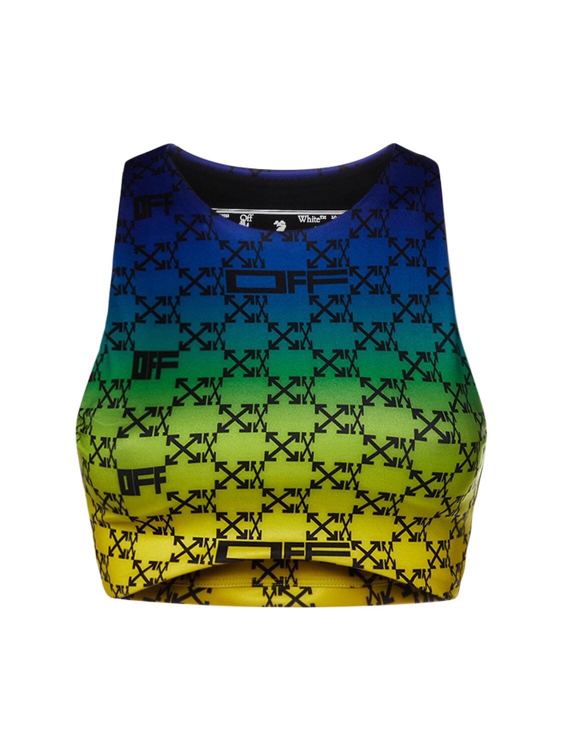 OFF-WHITE MONOGRAM PRINT JERSEY CROP TOP