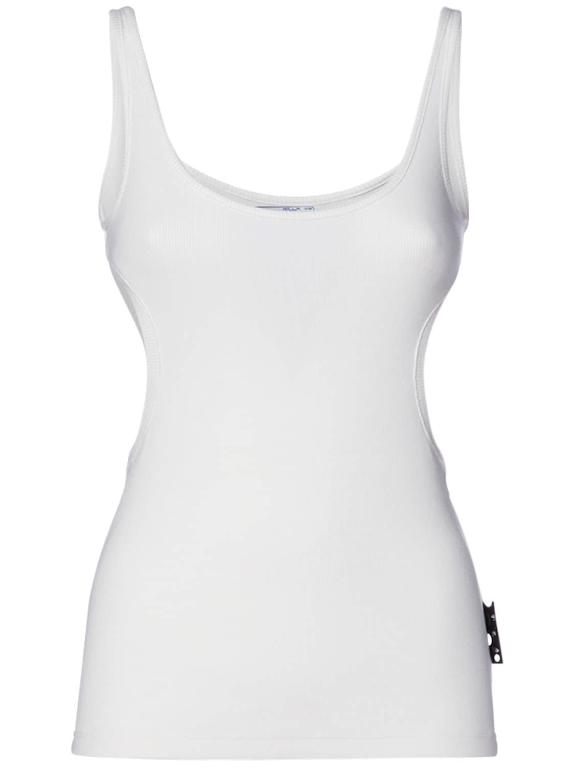OFF-WHITE Meteor Ribbed Cotton Jersey Tank Top