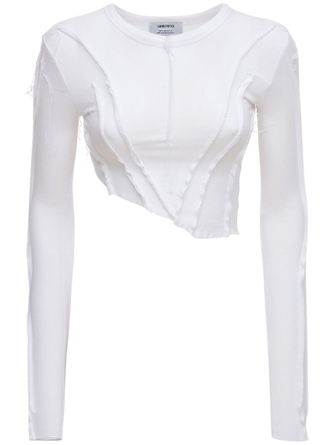 Sami Miro Vintage Asymmetric Baby Rib Jersey T-shirt In White