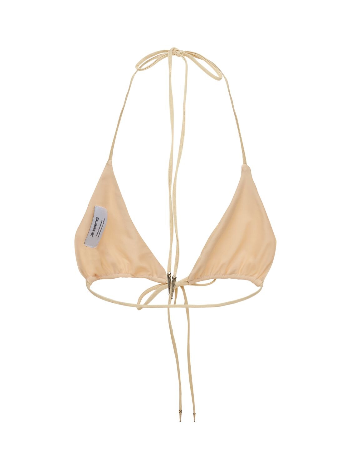 Sami Miro Vintage Open Seam String Bikini Top In Nude | ModeSens