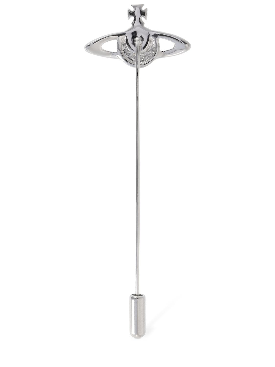Shop Vivienne Westwood Mini Bas Relief Crystal Tie Pin In Silver