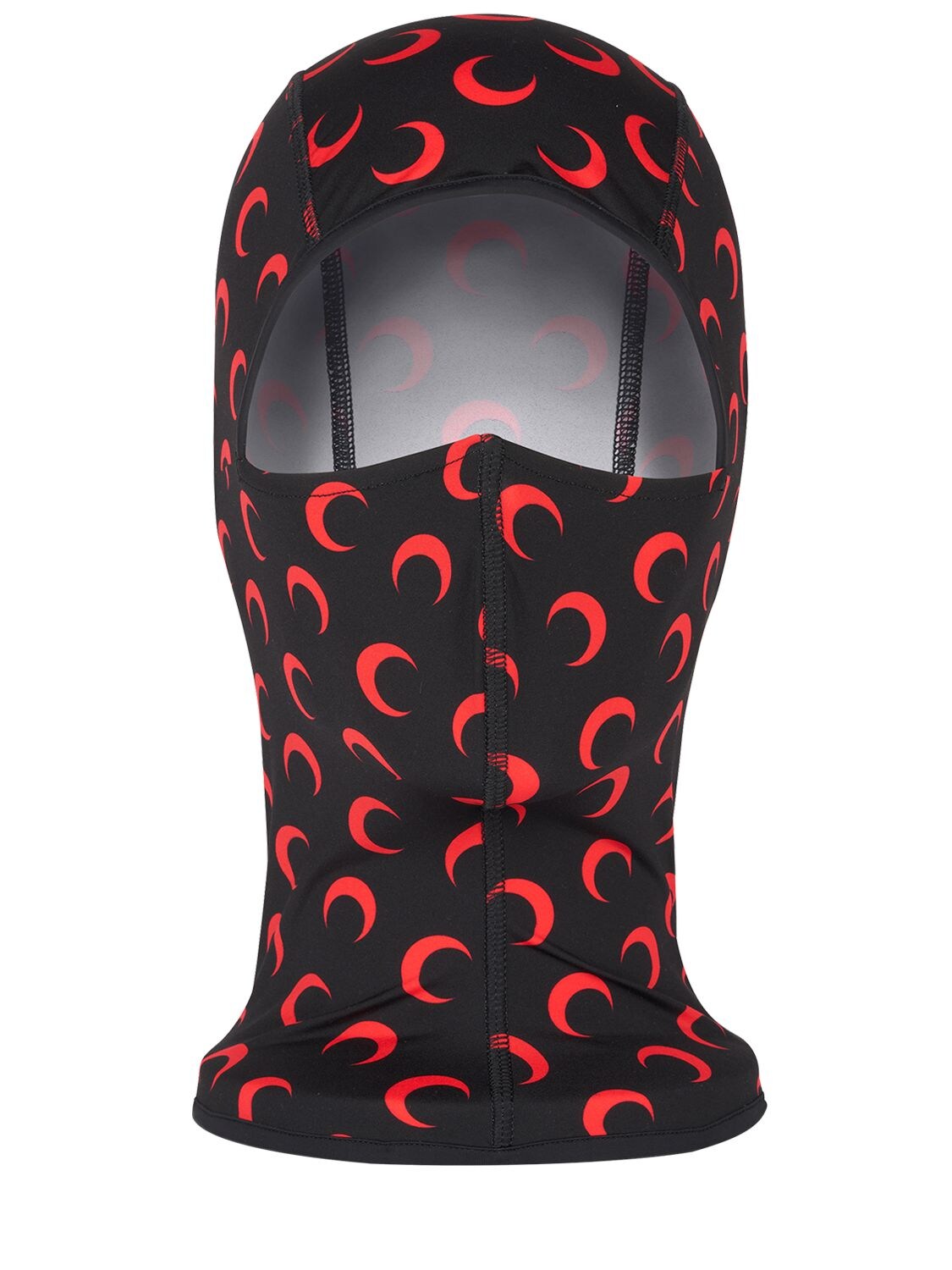 Marine Serre Black & Red All Over Moon Balaclava In Black Marine Serre Black & Red All Over Moon Balaclava In Black