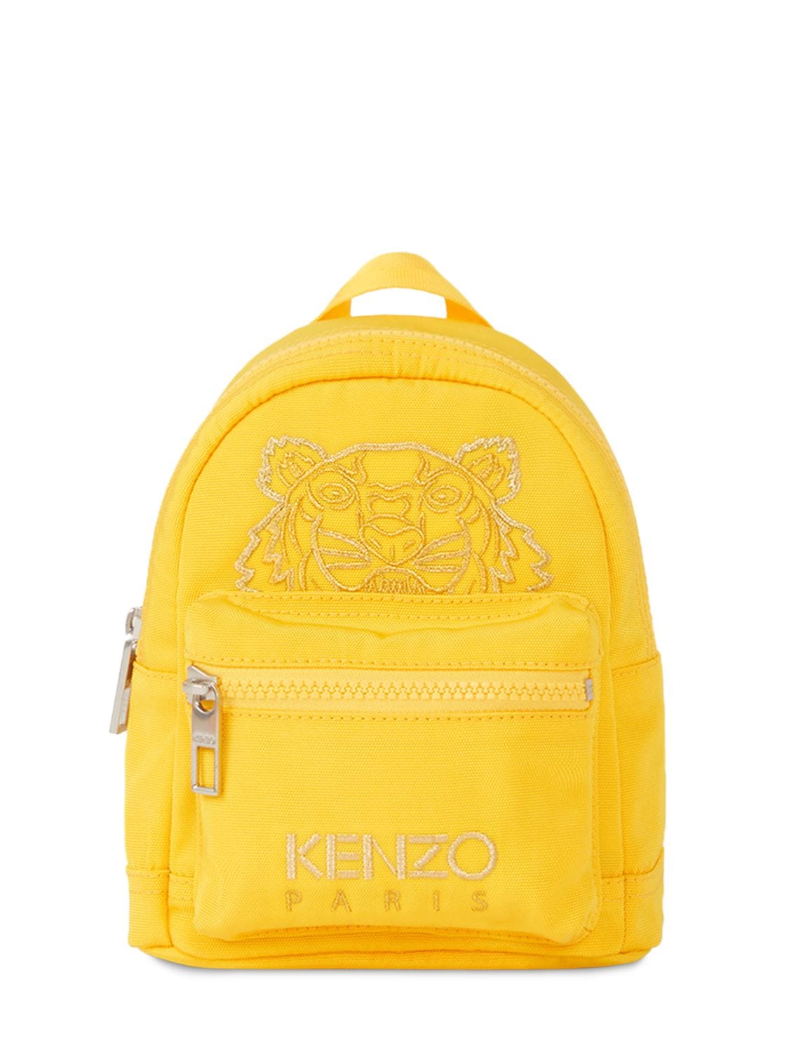 Kenzo Icon Embroidered Nylon Mini Backpack In Golden Yellow