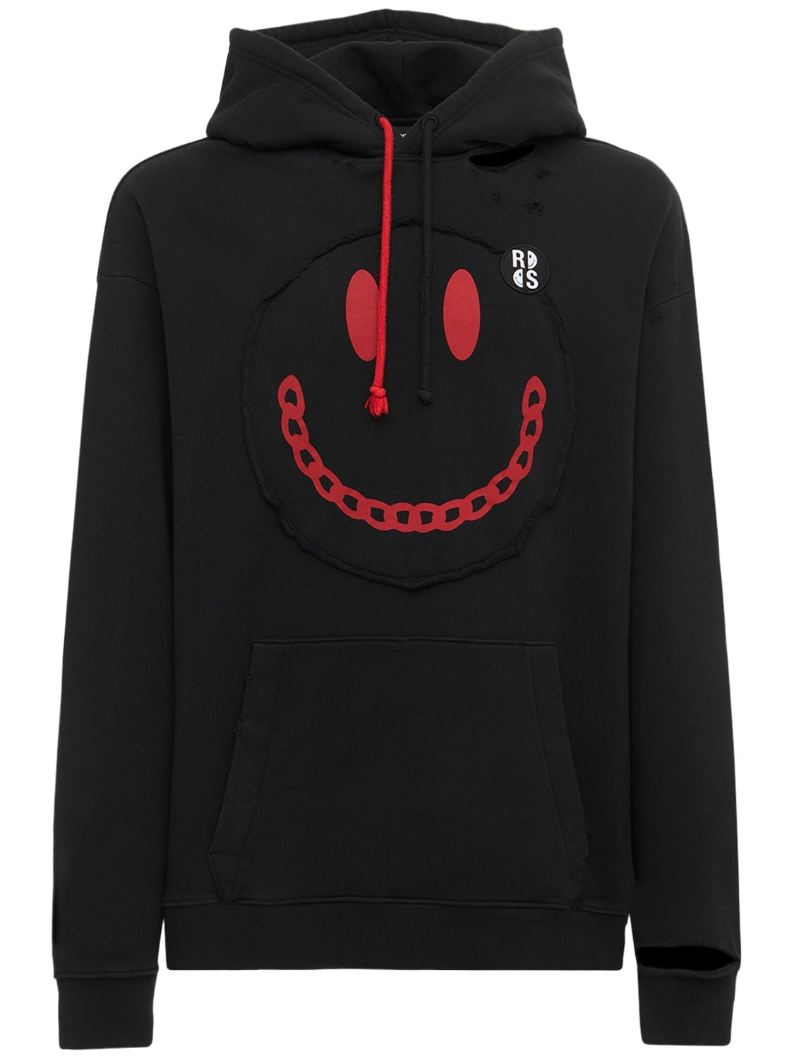 Smiley Patch Cotton Jersey Hoodie