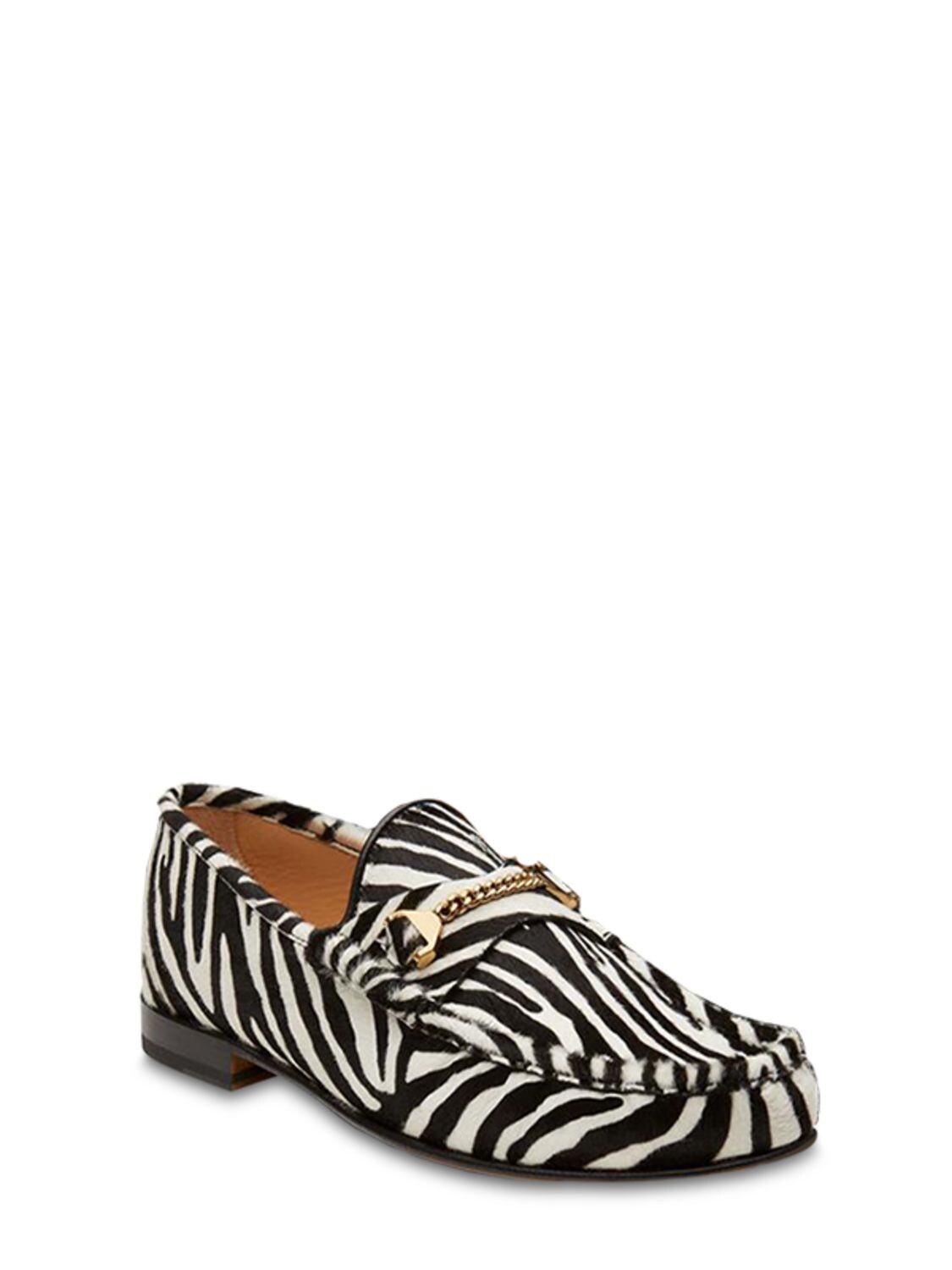 Hyusto Black Mick Zebra Print Leather Loafers In White | ModeSens