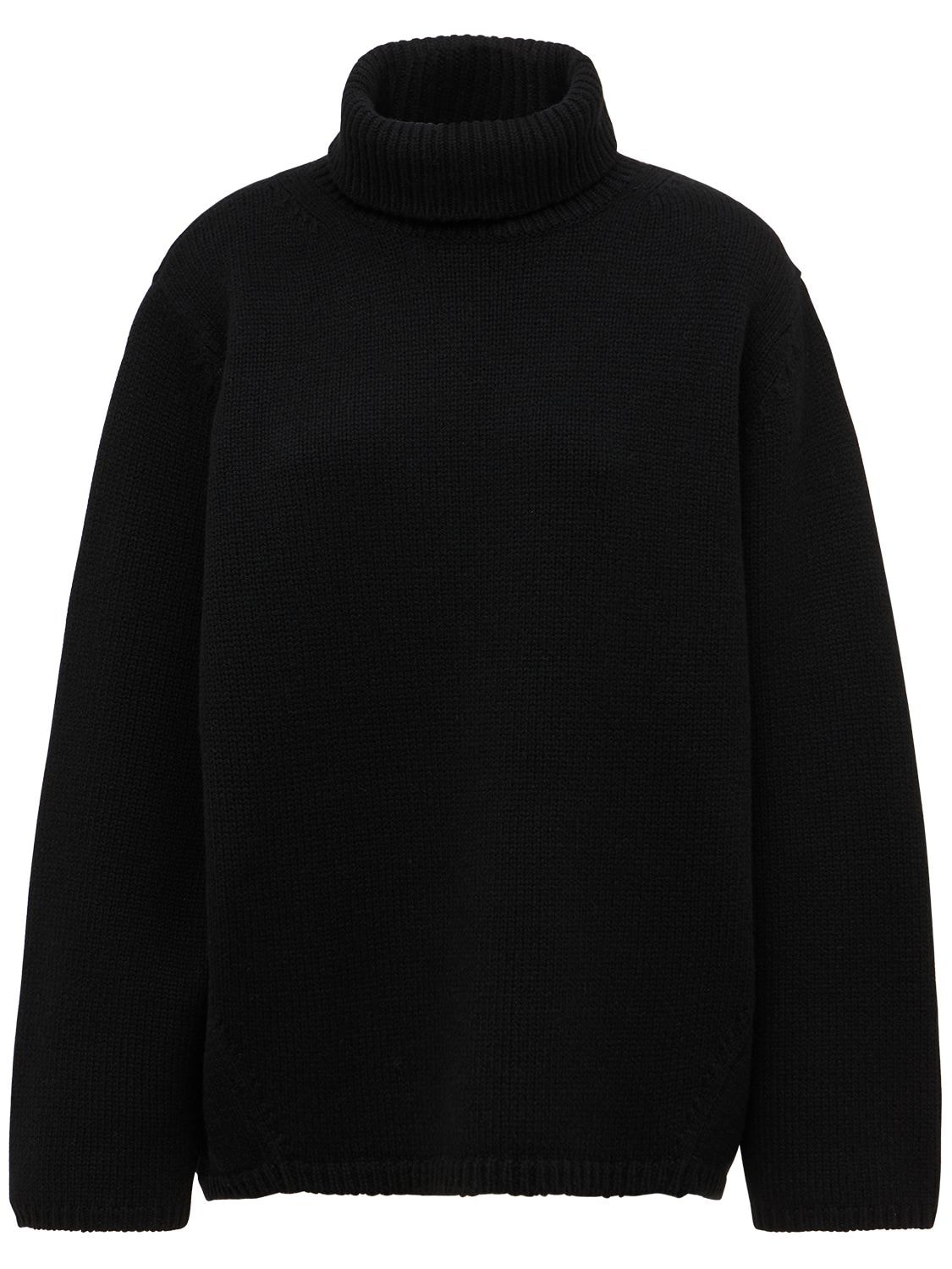 Shop Totême Wool & Cashmere Turtleneck Sweater In Чёрный