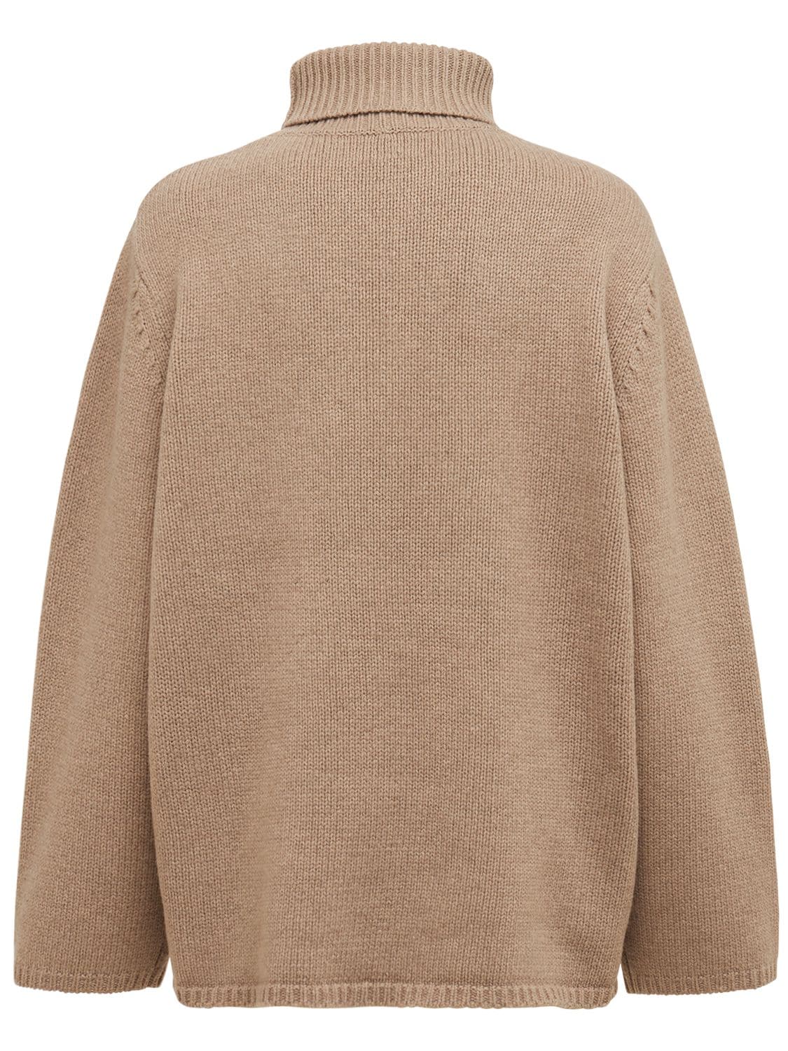 Shop Totême Wool & Cashmere Turtleneck Sweater In Бежевый