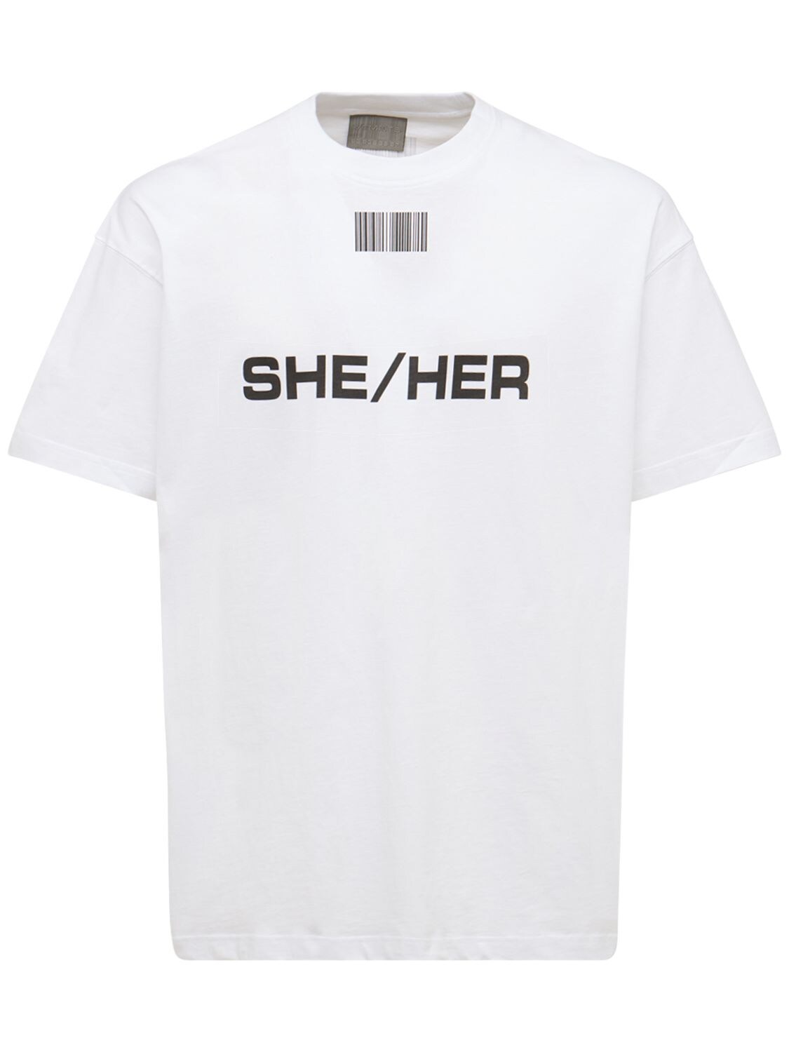 VTMNTS SHE/HER PRINT COTTON T-SHIRT