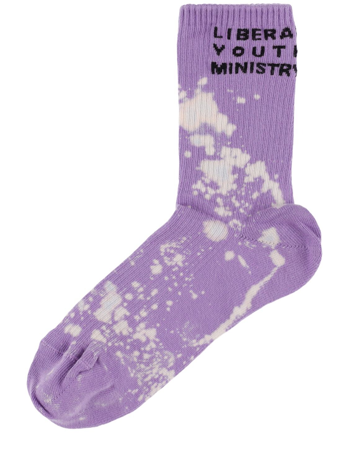 LIBERAL YOUTH MINISTRY 漂白混棉针织袜子