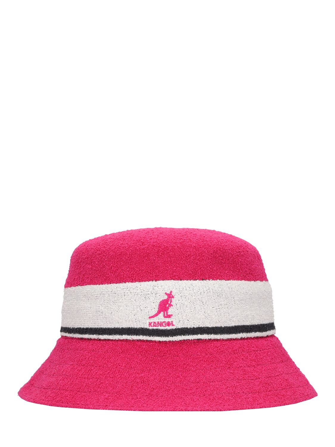 Kangol Bermuda Stripe Bucket Hat In Fuchsia