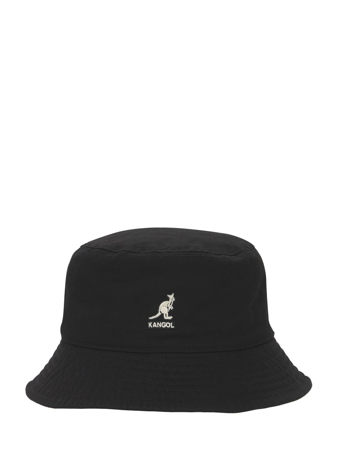 Kangol Washed Cotton Bucket Hat In Black