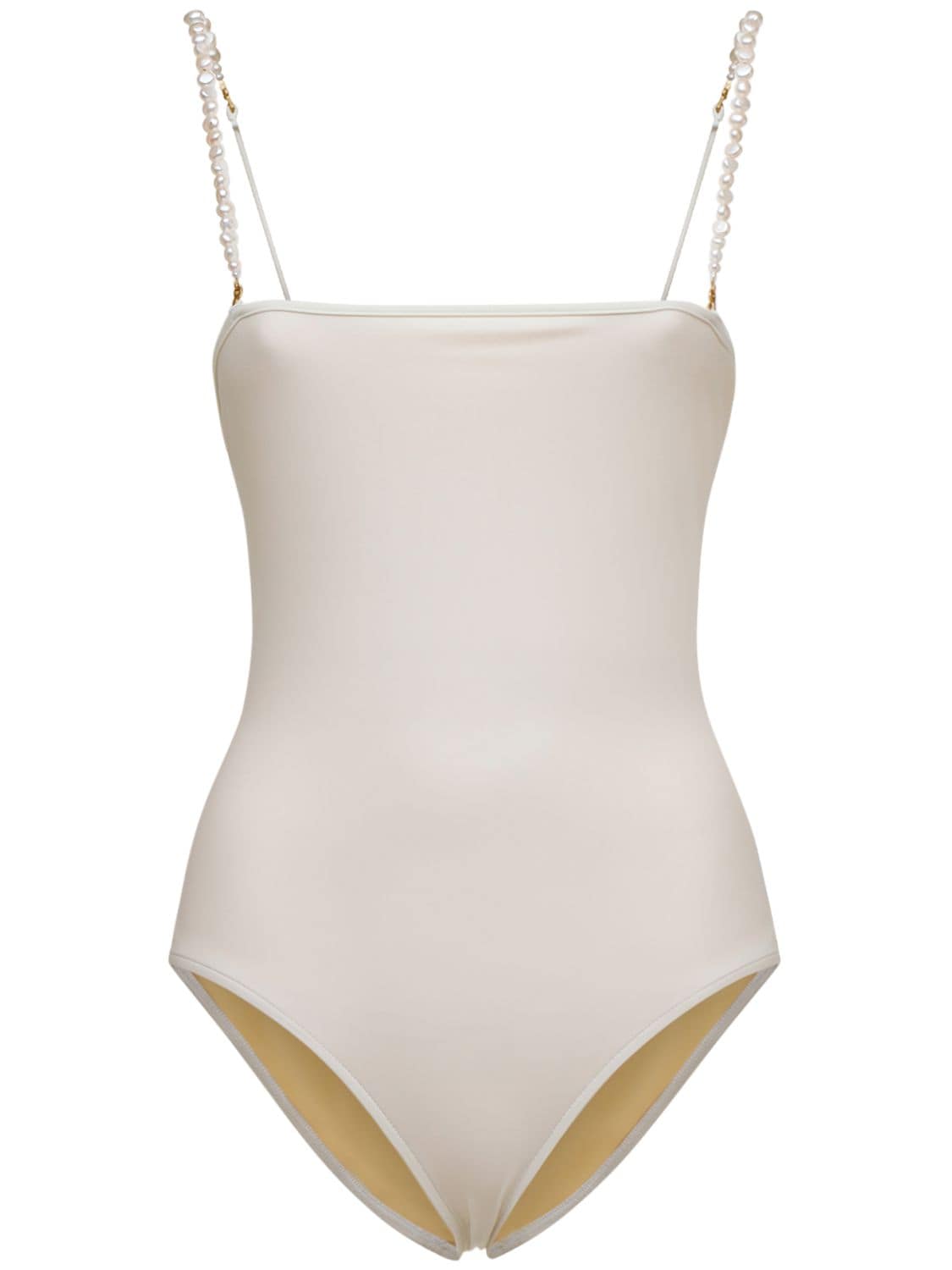 Dolla Paris Lola One Piece Swimsuit W/ Pearls In White