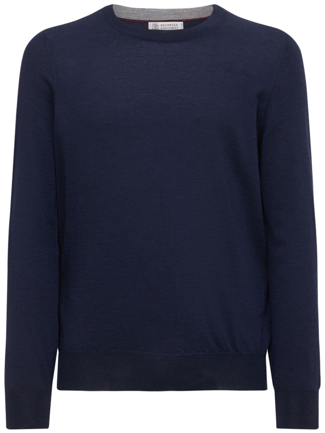 Brunello Cucinelli English Rib Knit Sweater In Dark Blue