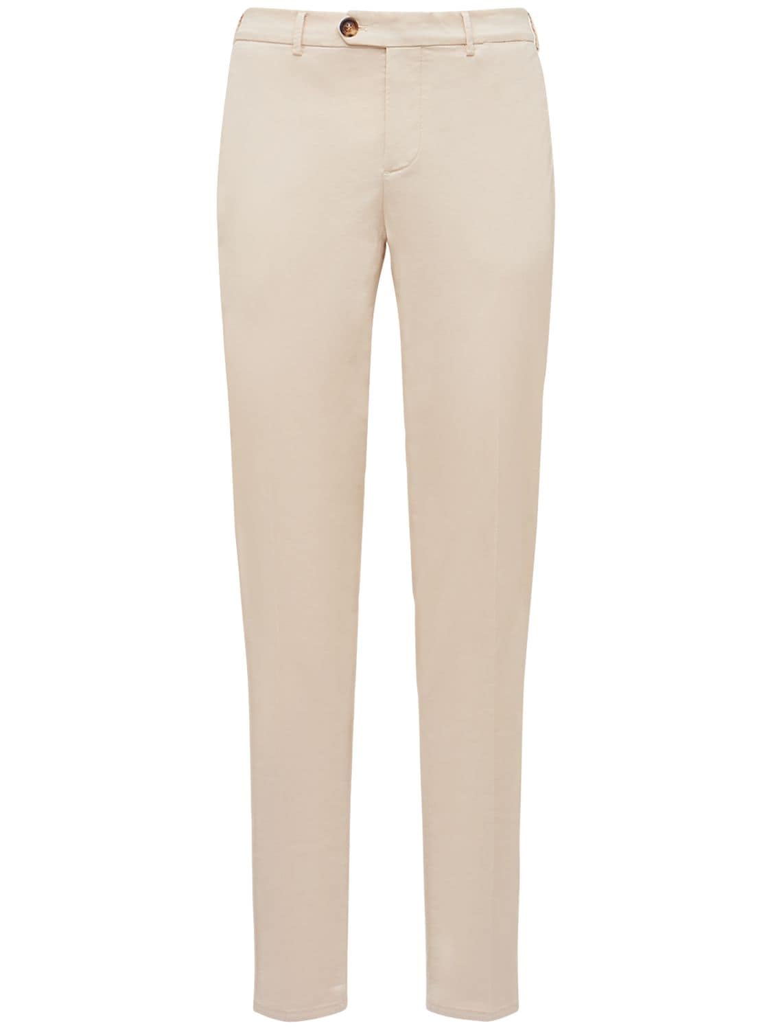 Brunello Cucinelli Dyed Stretch Cotton Gabardine Pants In Off White ...