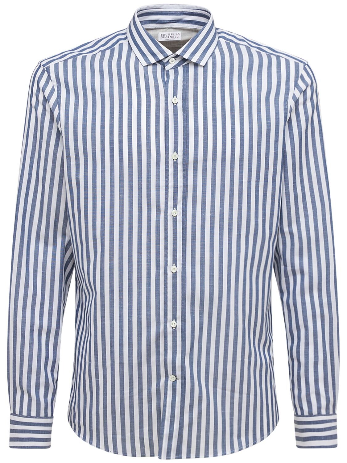Striped Cotton & Hemp Shirt