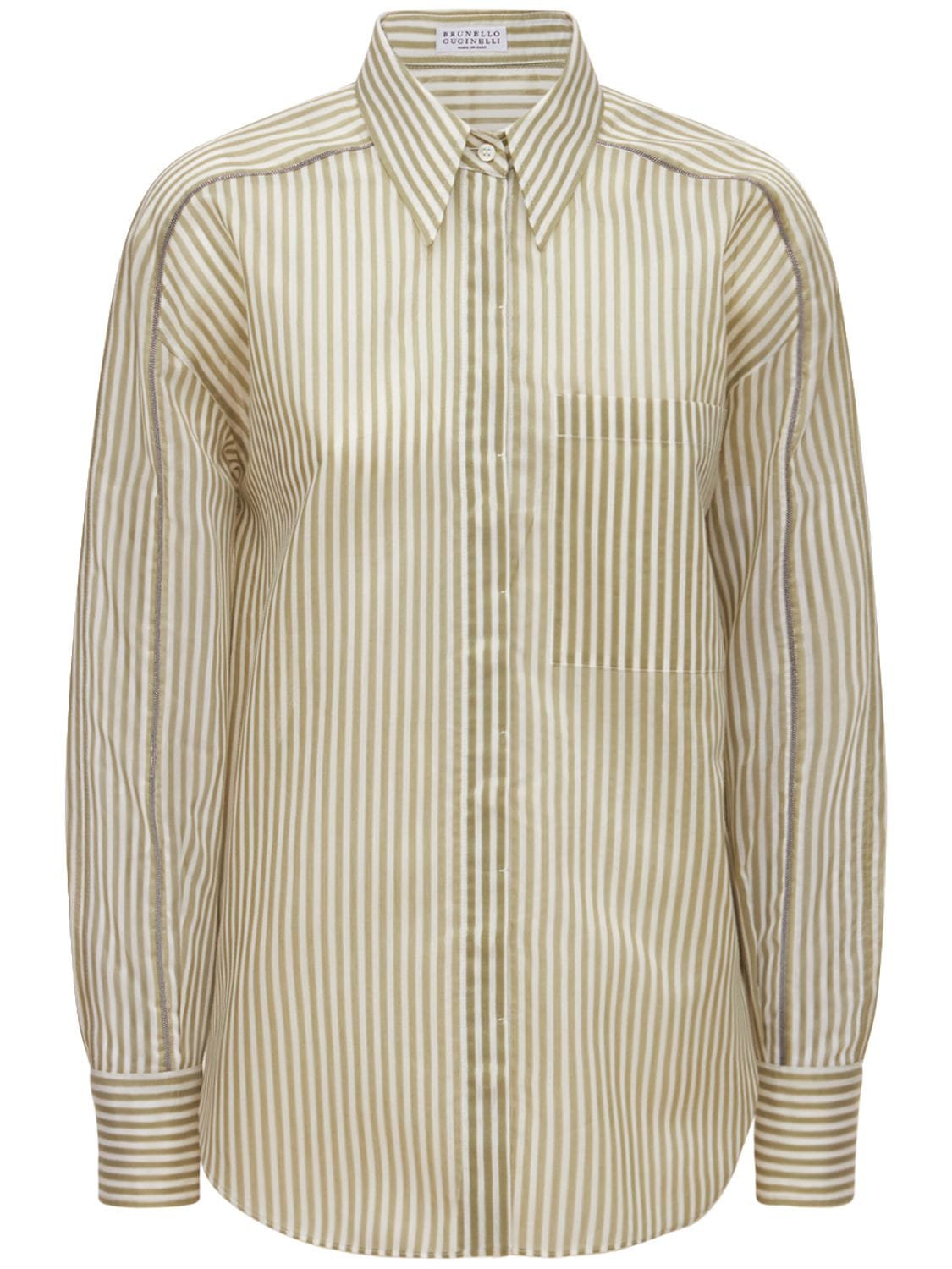 Striped Cotton & Silk Blend Shirt