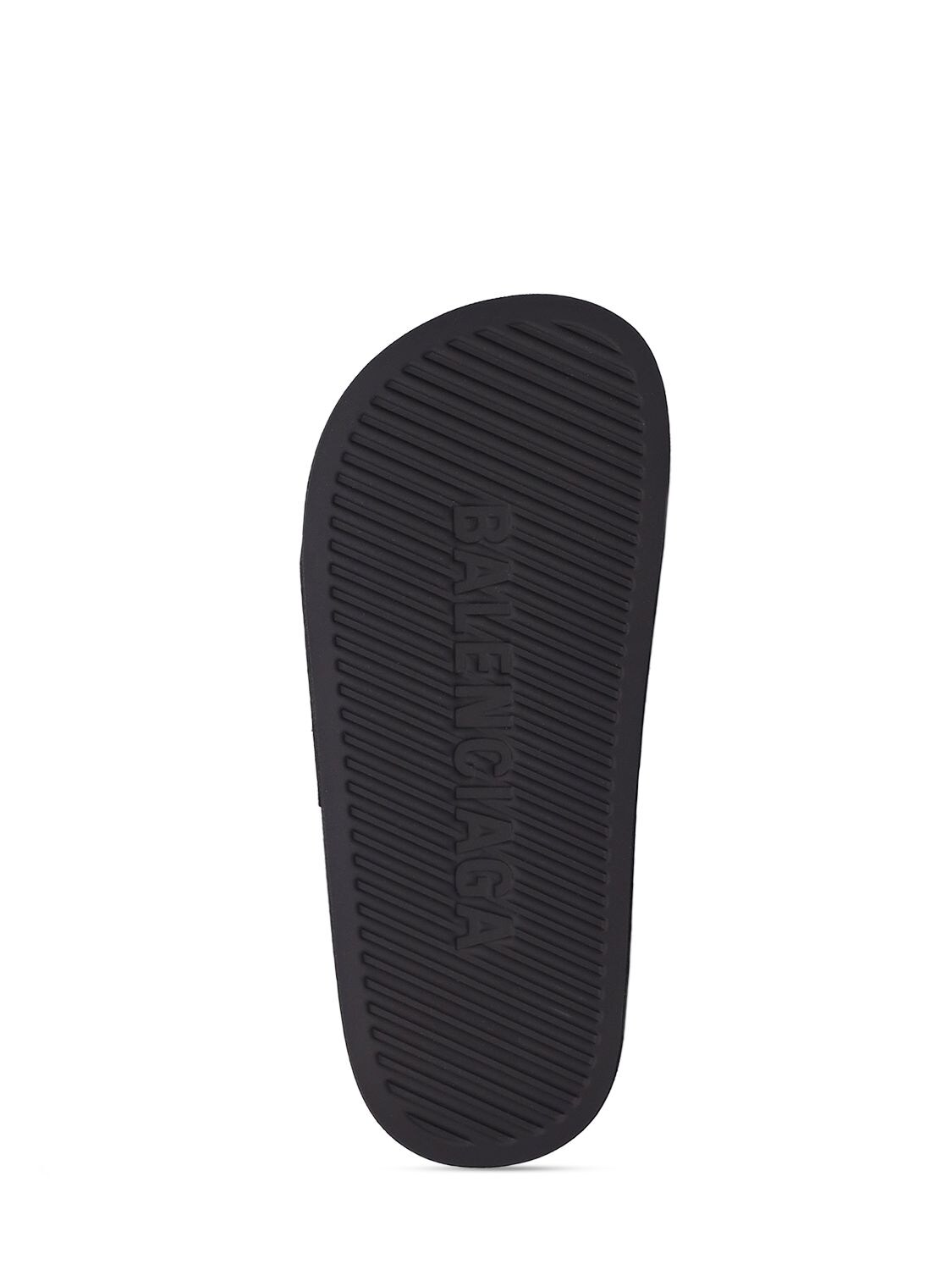 Shop Balenciaga Logo Rubber Slide Sandals In Black