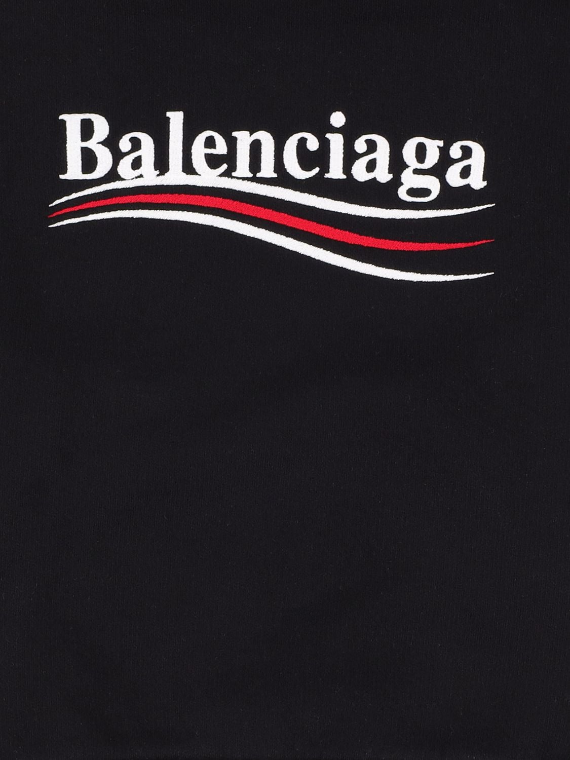 Shop Balenciaga Cotton Hoodie W/ Logo In Чёрный