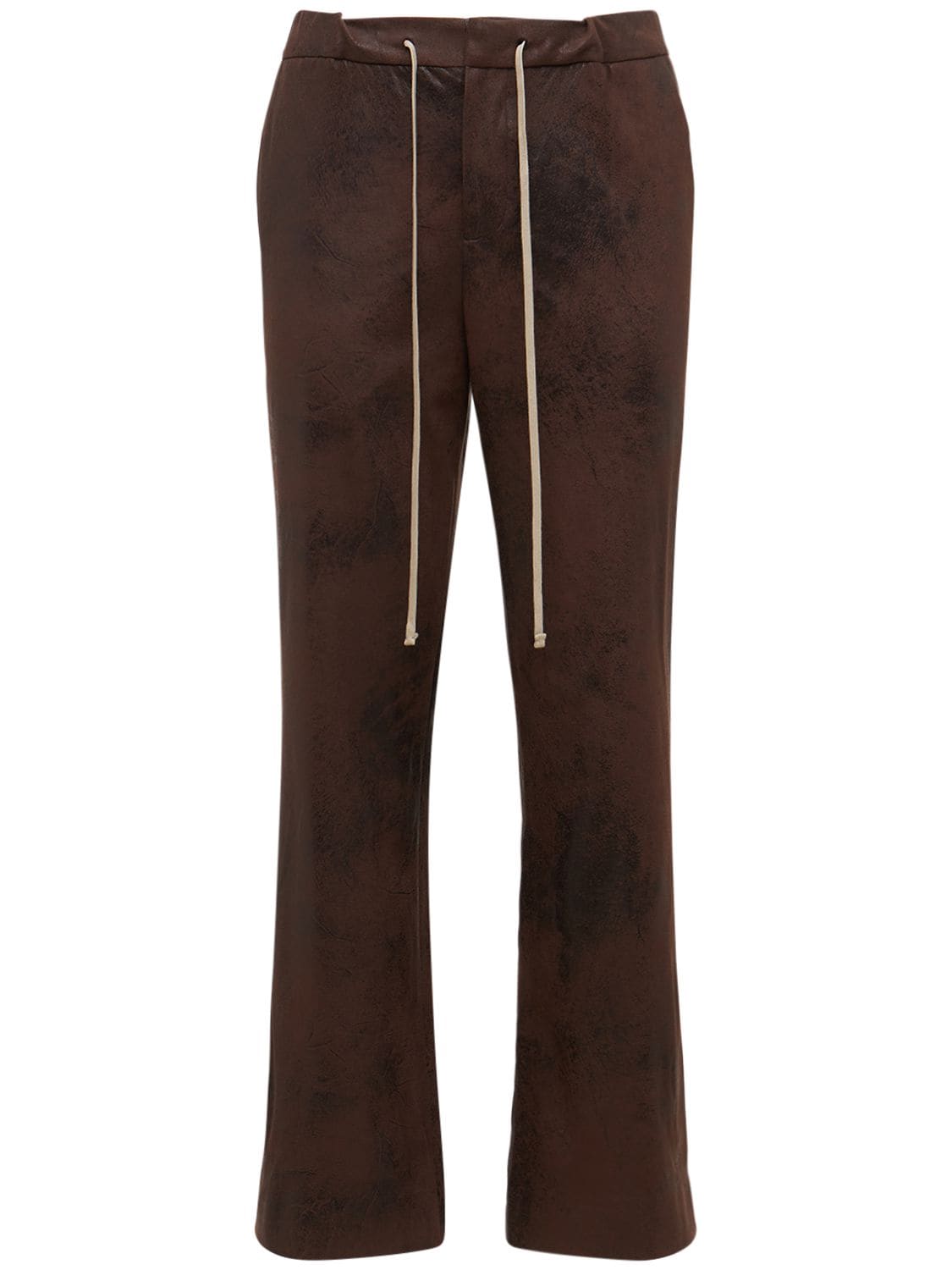 Mille900quindici Faux Leather Pants In Brown