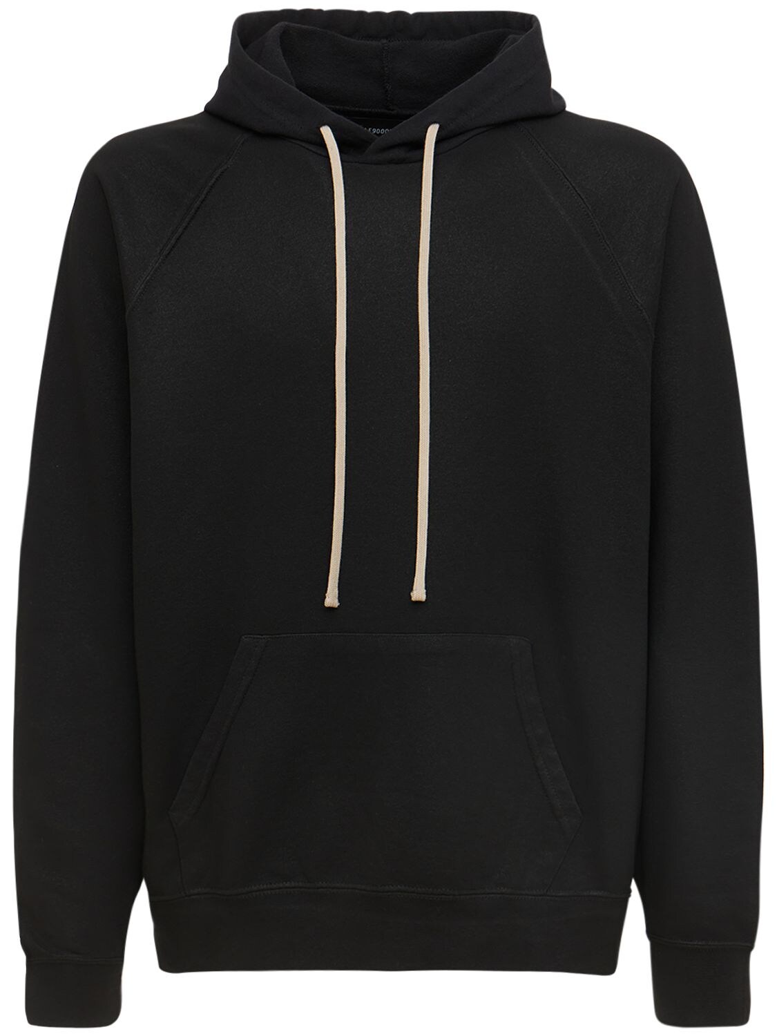 Mille900quindici Waxed Cotton Blend Logo Hoodie In Black