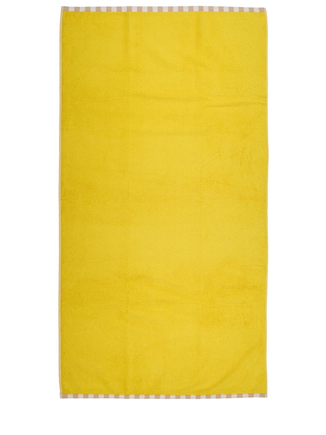 Dusen Dusen Yellow Cornflower棉质浴巾 In Yellow
