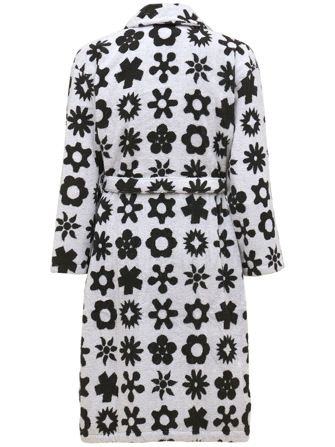 Shop Dusen Dusen Flower Bathrobe In White,black