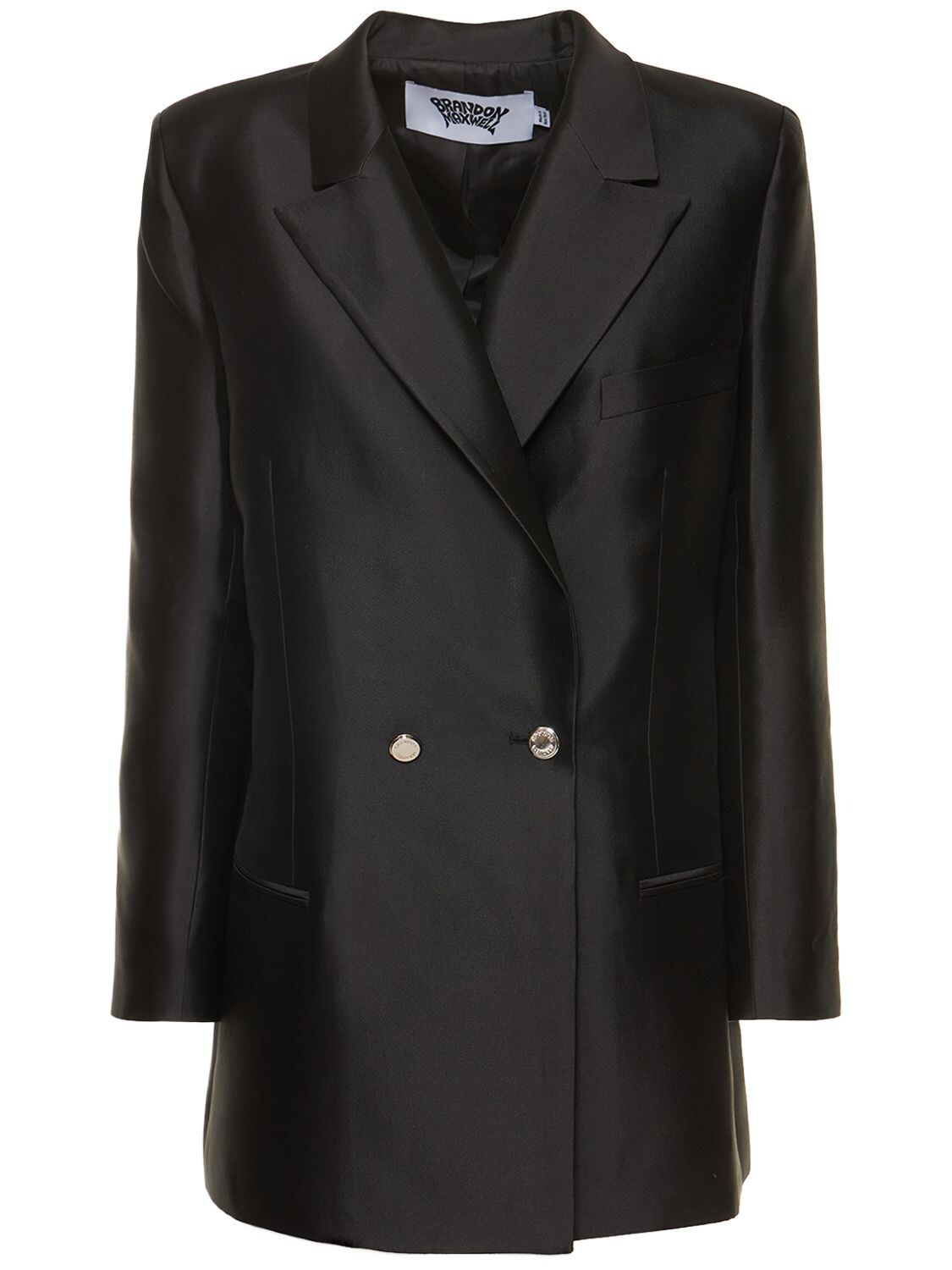 BRANDON MAXWELL Silk Blend Mikado Oversized Blazer
