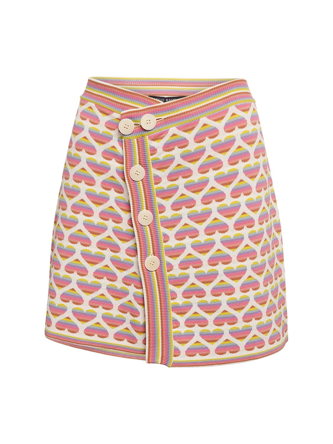 MARCO RAMBALDI Knit Rainbow Heart Midi Skirt