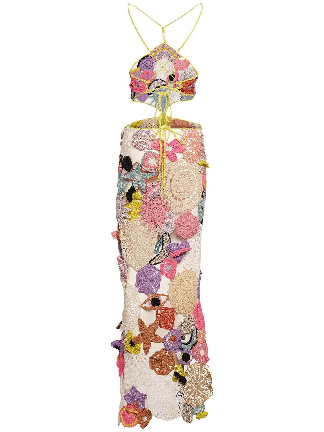 white christmas dresses Shop Octavia Crochet Multi-Coloured Party Dress main image 0