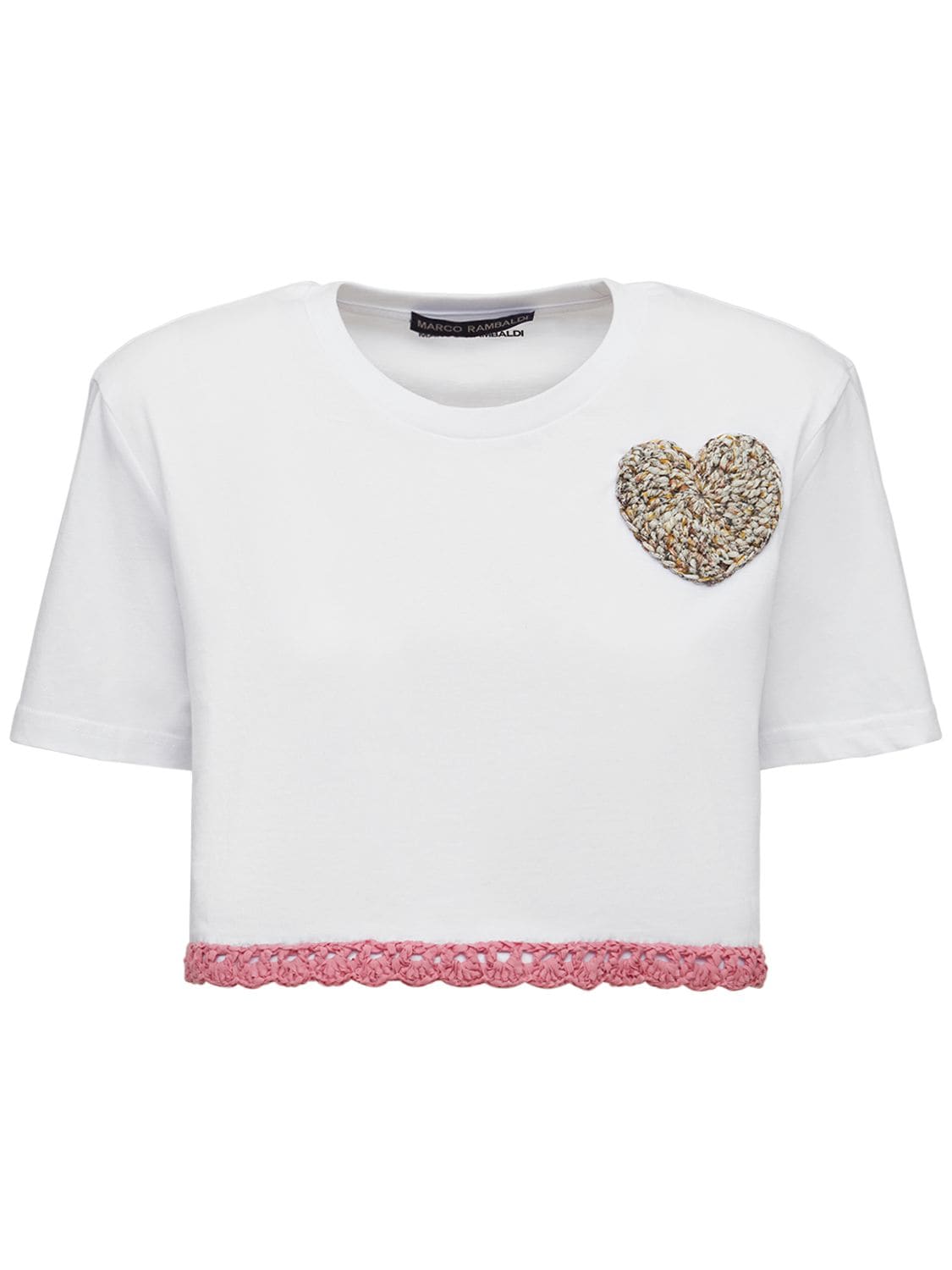 MARCO RAMBALDI Cotton Jersey Embroidered Heart T-shirt
