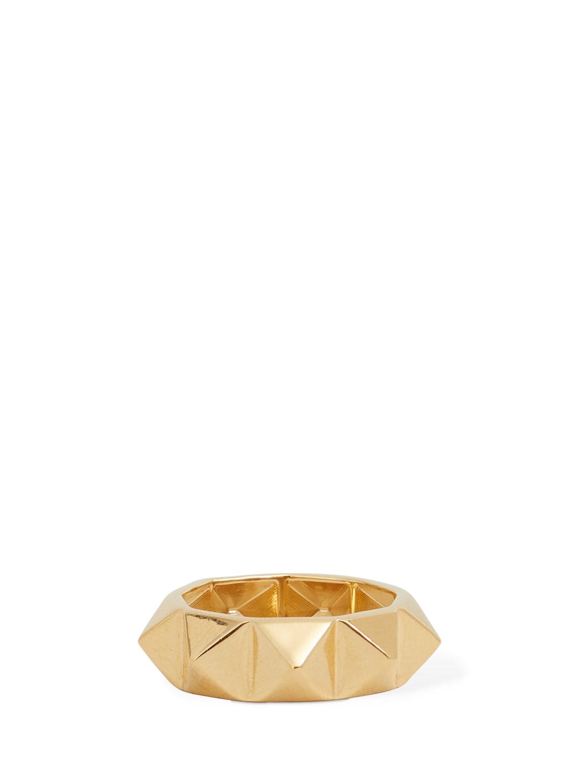 Shop Valentino Rockstuds Band Ring In Gold
