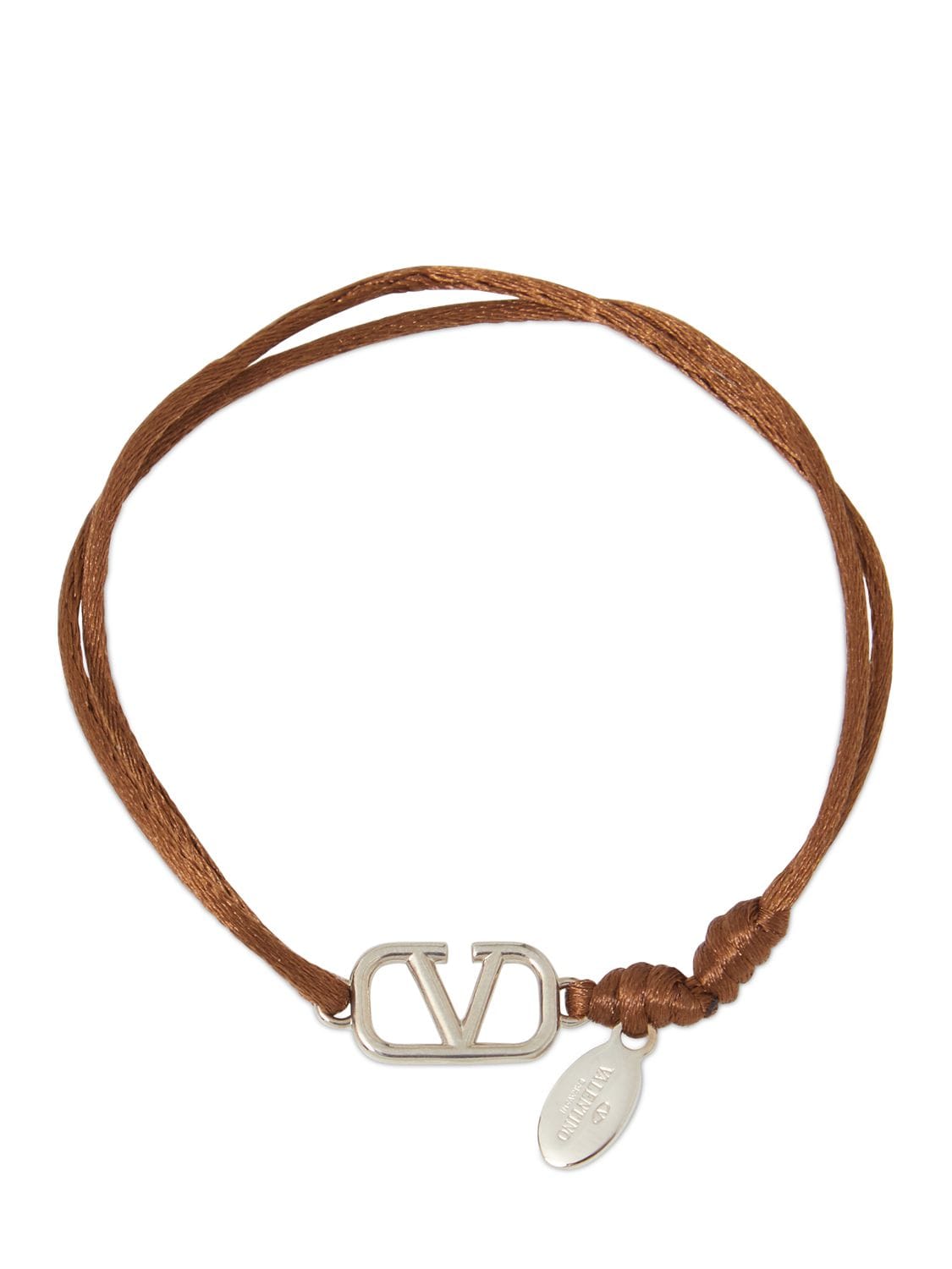 Valentino Garavani V Logo Slim Adjustable Bracelet In Fondant