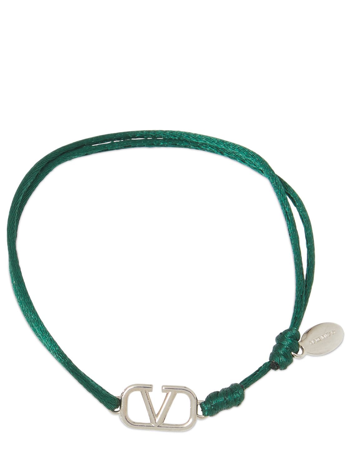 Valentino Garavani V Logo Slim Adjustable Bracelet In Green