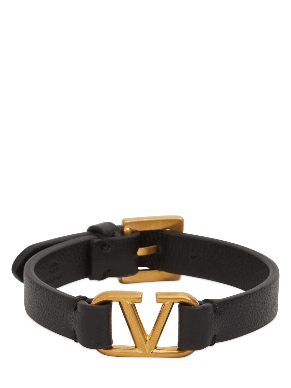 V logo leather belt bracelet - Valentino Garavani - Women