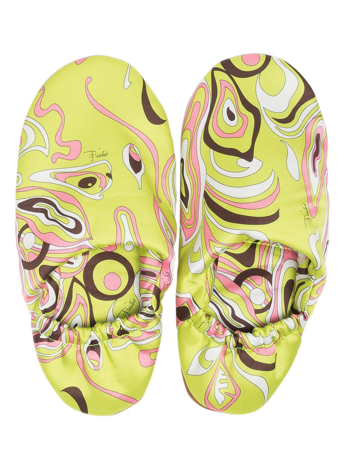 Emilio Pucci Africana Slippers W/ Pouch In Green