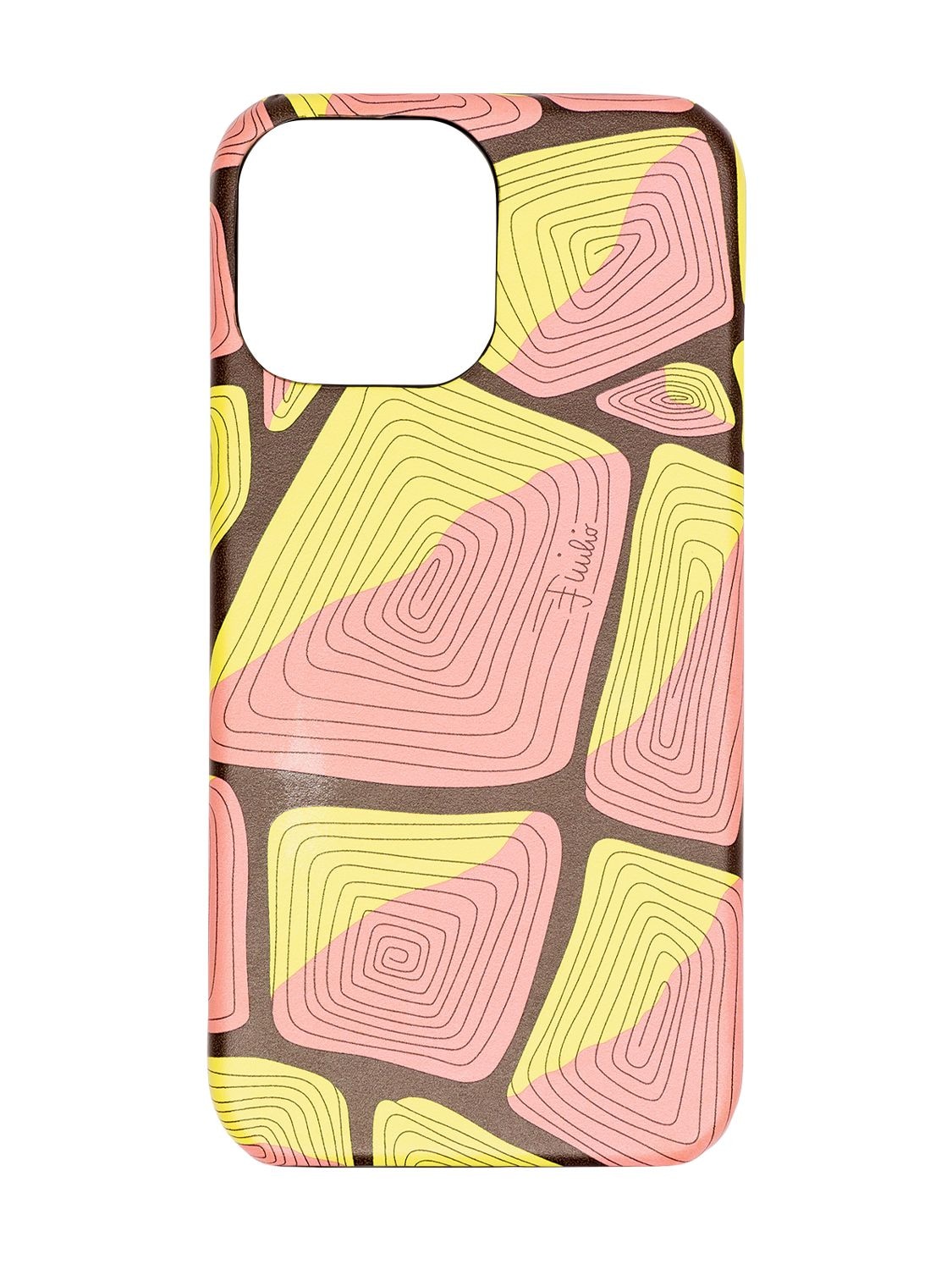 Emilio Pucci Leather Iphone 12 Pro Case In Pink