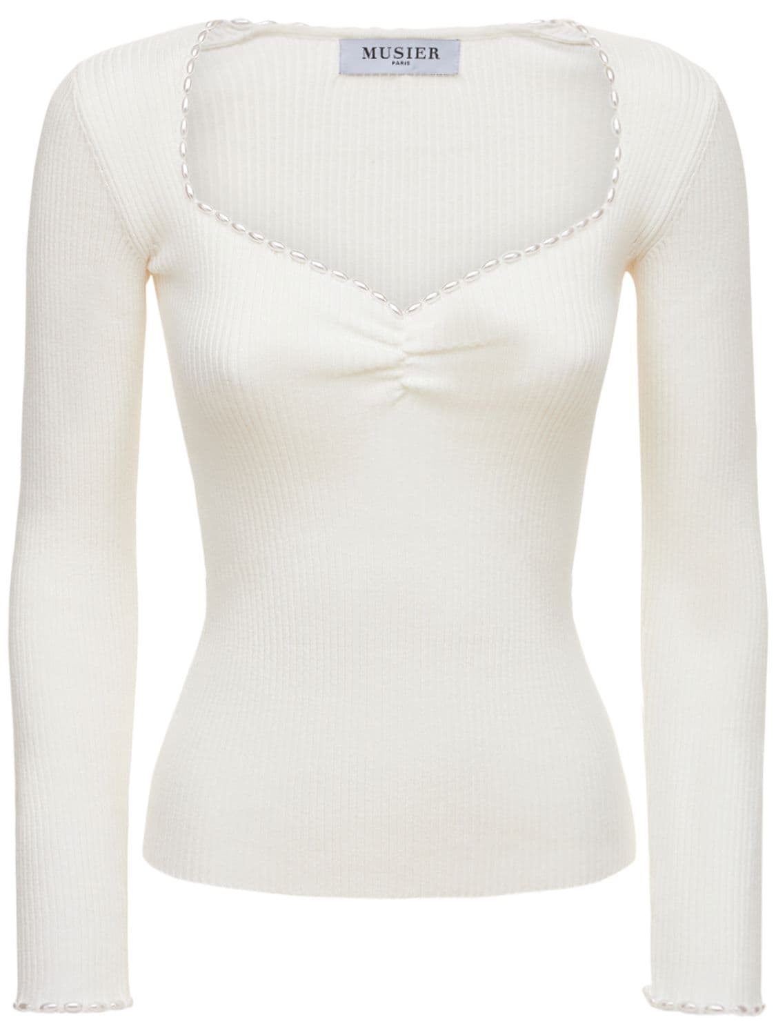 MUSIER PARIS Mary Sweetheart Long Sleeve Cotton Top