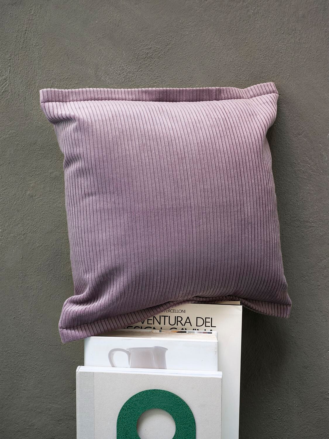 Shop Lanerossi Dueville Cotton Cushion In Purple