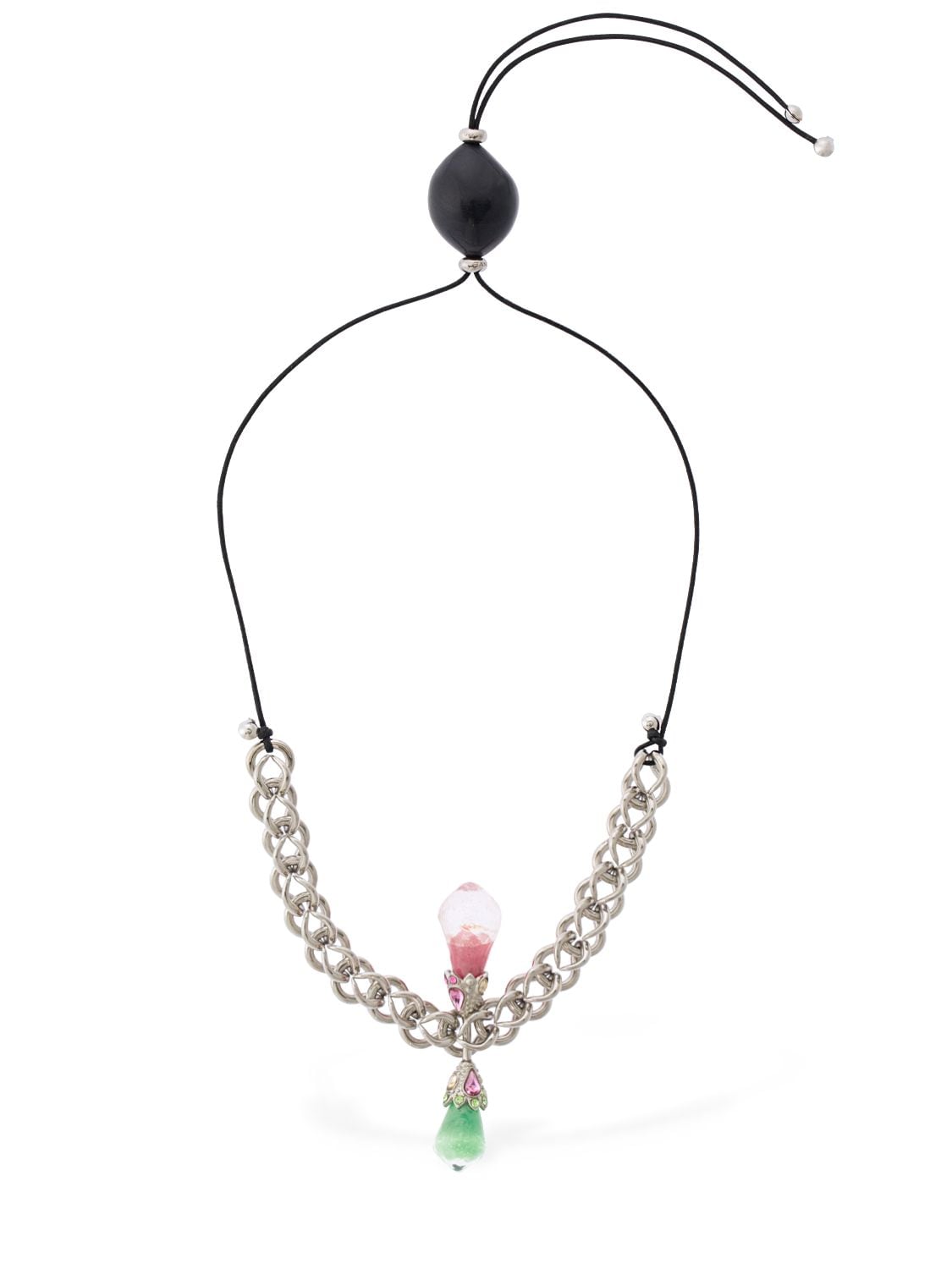 Panconesi Chenille Chain Necklace In Multi,silver