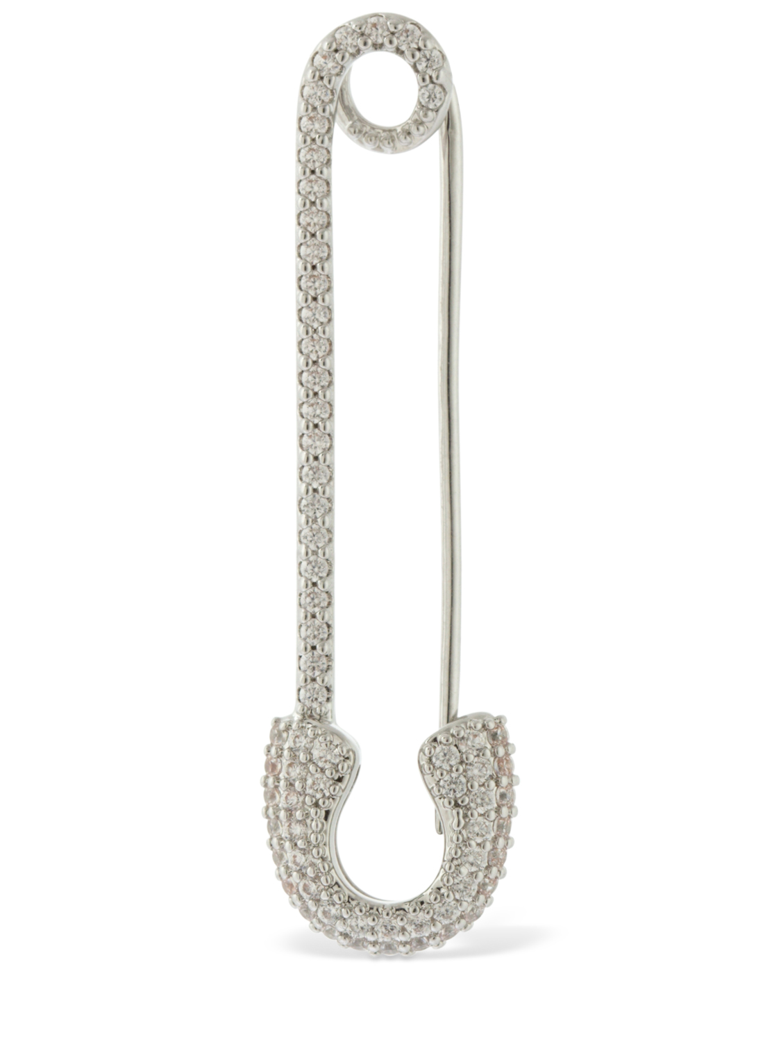 Darkai Safety Pin Pavé Mono Earring In Silver ModeSens