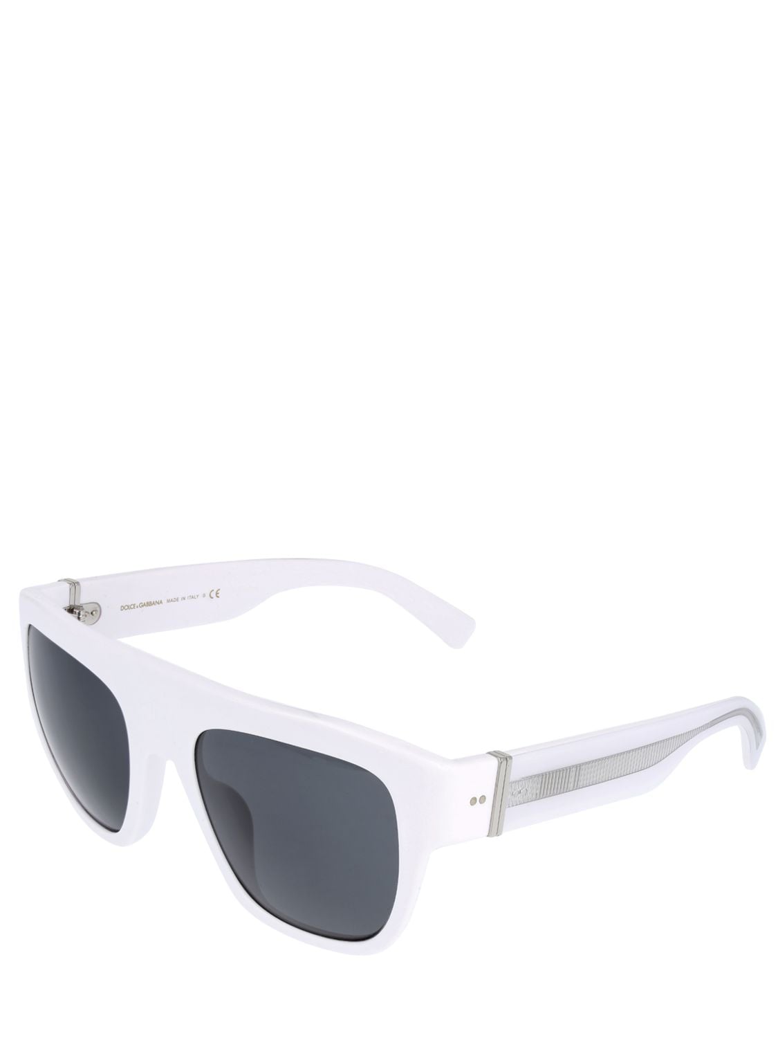Shop Dolce & Gabbana Tradizione Squared Acetate Sunglasses In White,black
