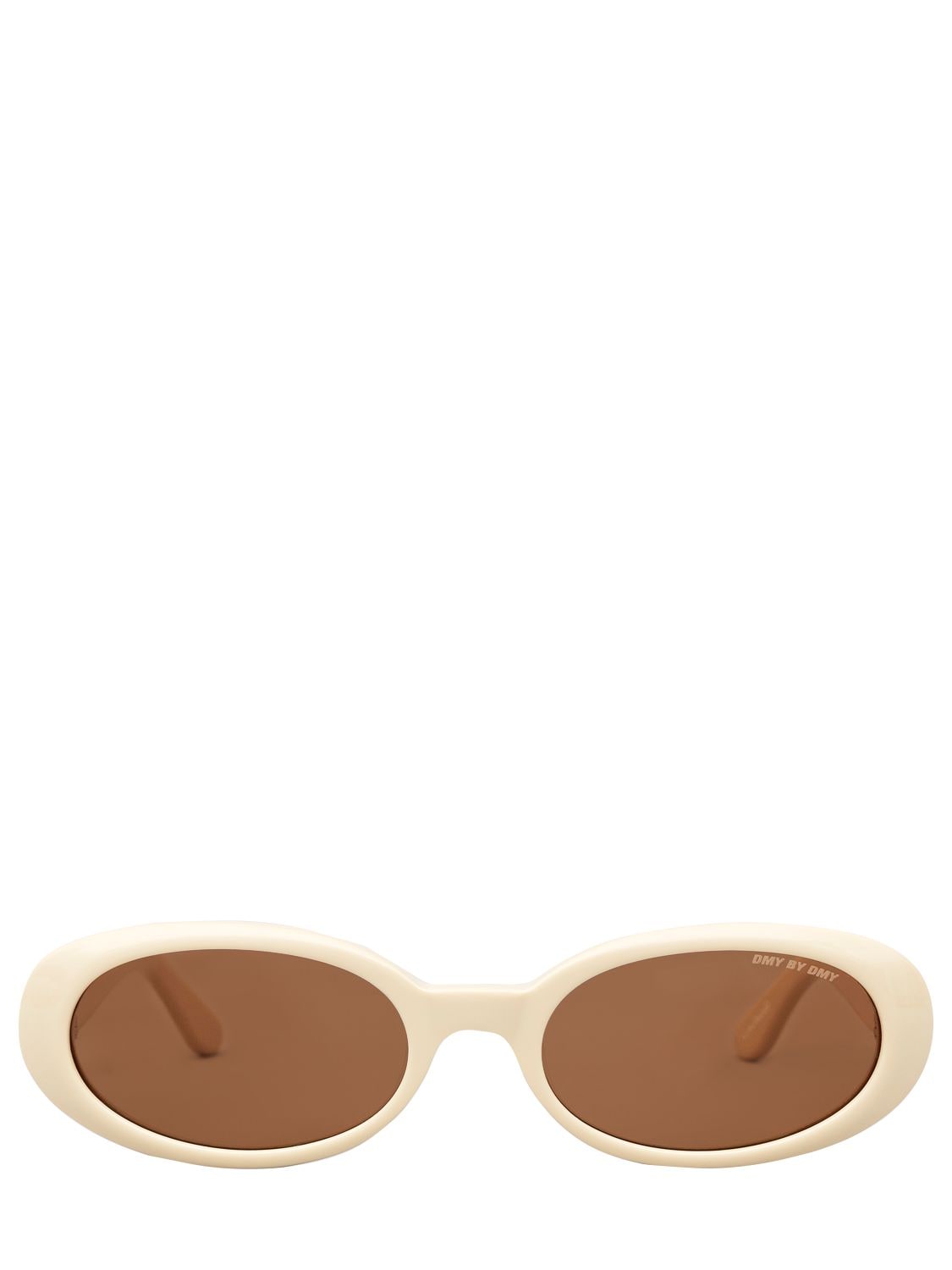 Dmy By Dmy Valentina Oval Acetate Sunglasses In Ivory,brown