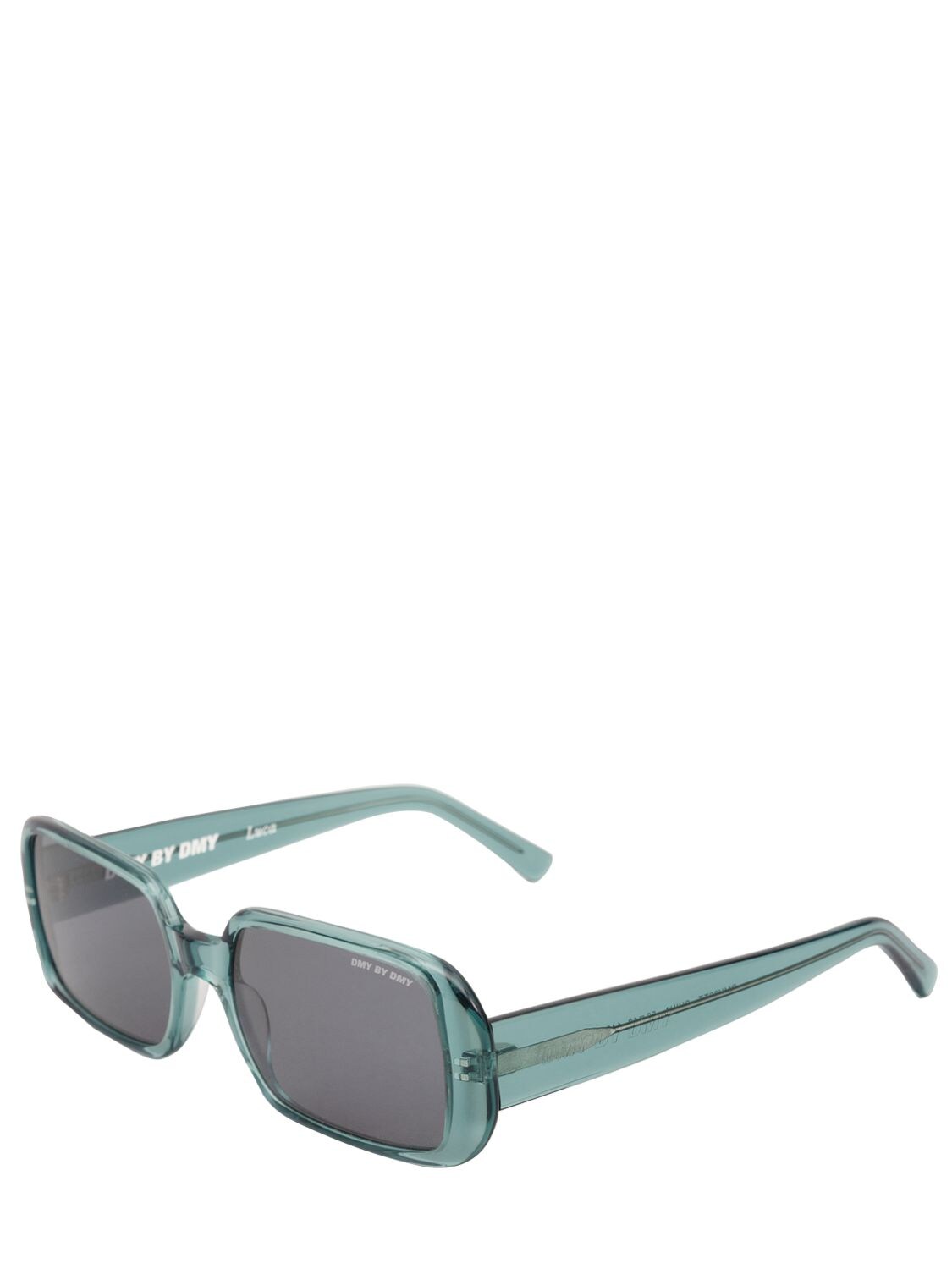 Luca Transparent Teal Square Sunglasses