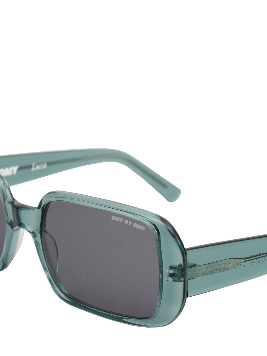 Luca Transparent Teal Square Sunglasses