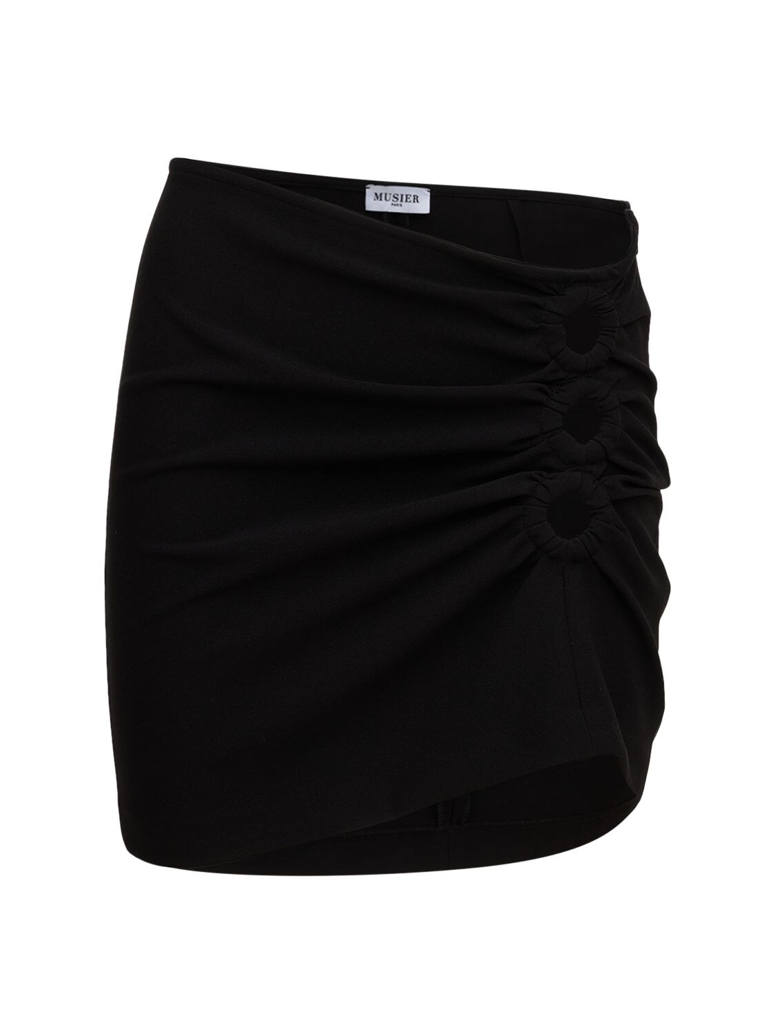 Musier Paris Schanel Ruched Asymmetric Stretch-woven Mini Skirt In ...