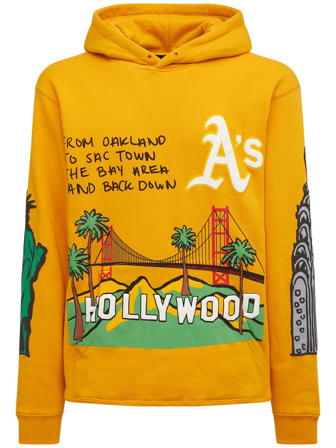 Homme + Femme La Cali To Nyc Cotton Hoodie In Yellow | ModeSens