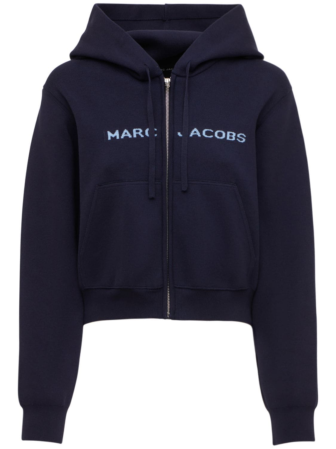 MARC JACOBS (THE) Logo Cropped Cotton Blend Zip Hoodie