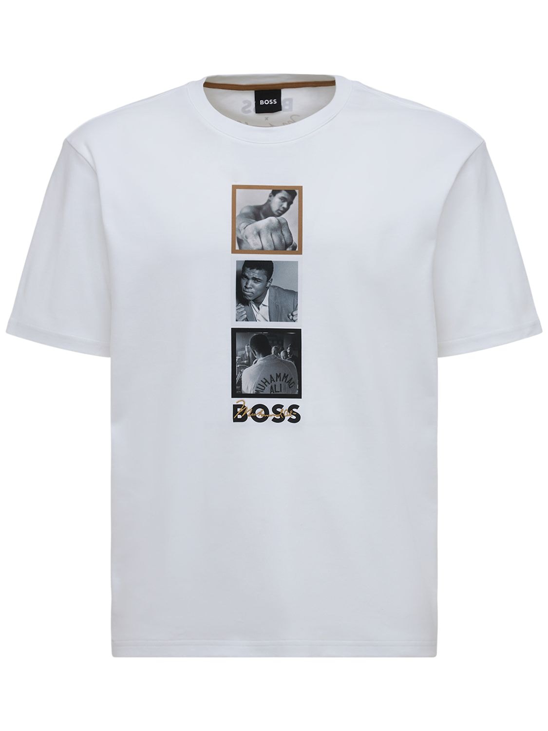 Hugo Boss Interlock-cotton T-shirt With Muhammad Ali Graphics- White ...